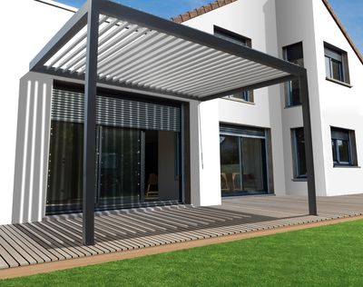 Pergola bioclimatique murale Sofia 4 x 3 m HOMALU