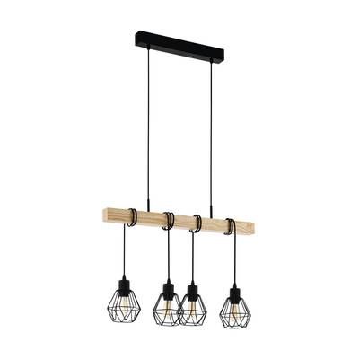 Suspension bois noir E27 4X60W TOWNSHENDS - EGLO