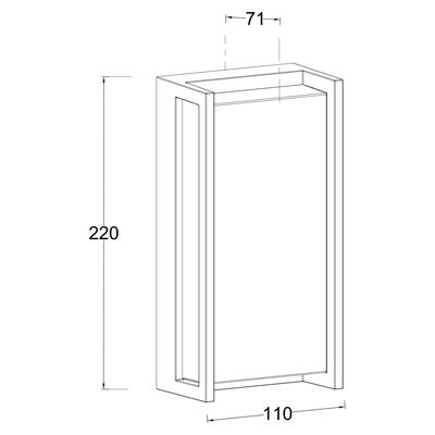 Applique extérieure QUBO rectangulaire Aluminium gris IP 54 3000 k blanc chaud 1100 lumens - COREP