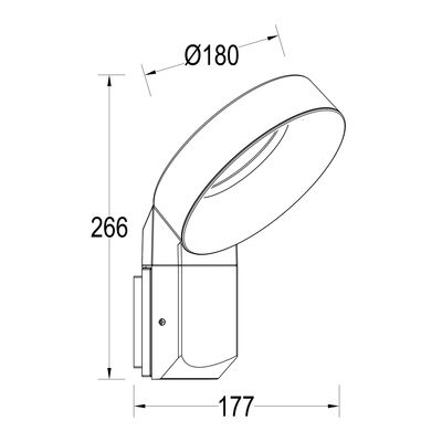 Applique extérieure MERIDIAN Aluminium gris IP 54 3000 k blanc chaud 800 lumens - COREP