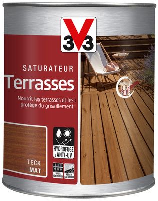 Saturateur pour bois extérieur LUXENS Protection terrasse en bois naturel  mat 2.