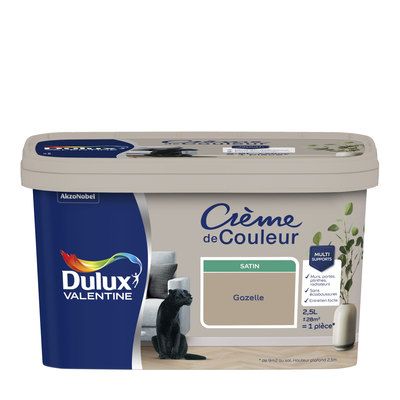 Peinture Crème de Couleur Gazelle satin 2,5 l - DULUX VALENTINE