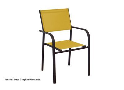 Fauteuil duca graphite jaune