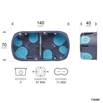 Boîte double multi matériaux stop air profondeur 40mm DEBFLEX