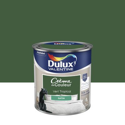 Peinture Crème de Couleur Vert Tropical satin 500 ml - DULUX VALENTINE