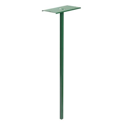 Piquet  carré de boîte aux lettres acier vert avec platine repliable 110 cm - DECAYEUX