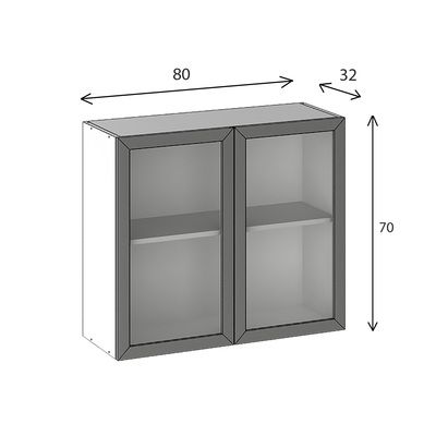 Caisson cuisine haut blanc L 80 x H 70 x P 30 cm OFITRES