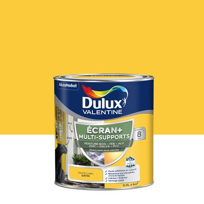 Peinture Ecran+ Multi-supports Dulux Valentine Satin Jaune Lupin 0,5 L