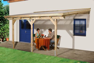 Pergola adossée -  671 Imprégné - 424 x 257 cm Livraison gratuite domicile WEKA