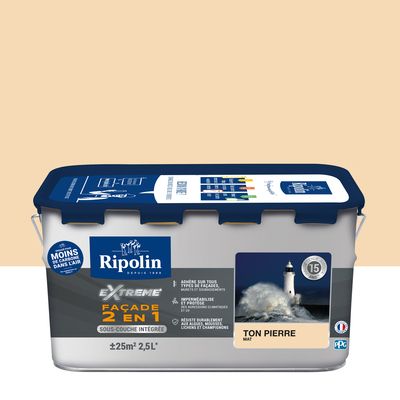 Peinture Façade-Mat-2,5L-Ton Pierre - RIPOLIN