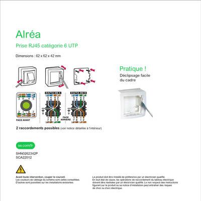 Prise RJ45 grade 2 catégorie blindé 6 blanc - Alréa SCHNEIDER ELECTRIC