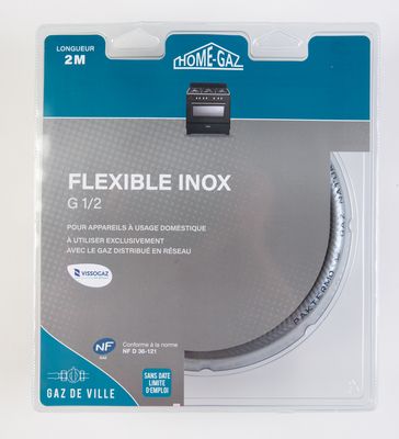 Flexible inox pour gaz naturel 2 m validité illimitée HOME-GAZ