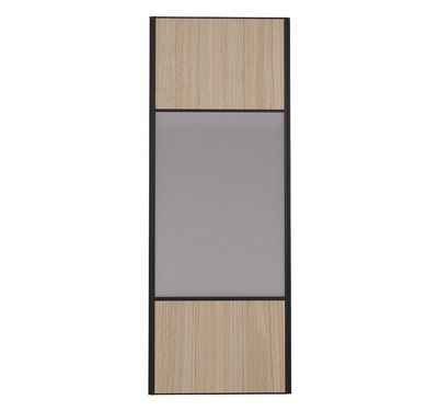 Porte de placard Miroir et Chêne Naturel Profil noir H 248,5 x L 62,2 cm YNGENIO