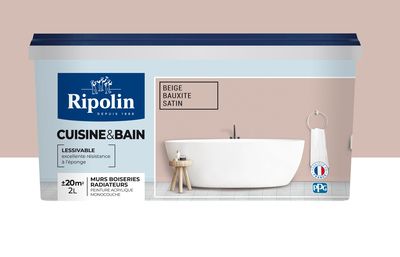 Ripolin-Peinture Cuisine et Salle de Bain-Satin-2L-Beige Bauxite