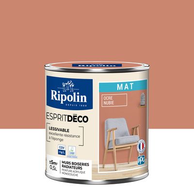 Peinture Intérieure Couleur - Mat - 0,5L - Ocre Nubie - RIPOLIN