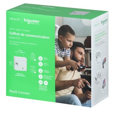 Coffret de communication grade 2 4 prises RJ45 - Resi9 Connect SCHNEIDER ELECTRIC