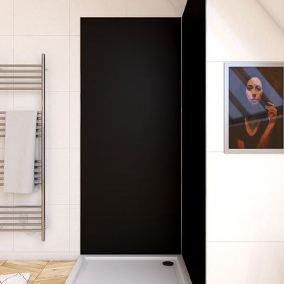 Panneau mural de douche aluminium noir 90 x 210 cm AURLANE