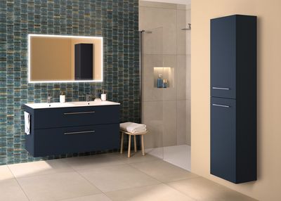 Meuble de salle de bains bleu mat L 130 cm Selva GEBERIT