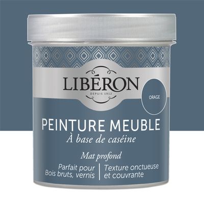 Peinture meuble bois à la caséine mat orage 0,5 L LIBERON