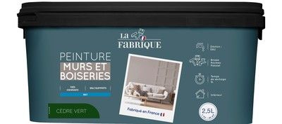 Peinture mur et boiserie Cèdre Vert mat 2,5 l - LA FABRIQUE