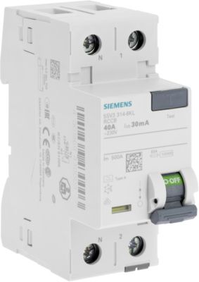 Interrupteur différentiel 40 A 2 pôles 30 mA type A SIEMENS