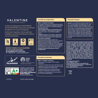 Peinture Valentine Mat Velouté Métal Platiné 1 L - DULUX VALENTINE