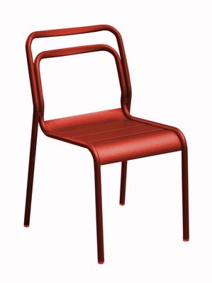 Chaise eos empilable aluminium - rouge PRO LOISIR