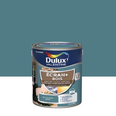 Peinture Ecran+ Bois  Satin Bleu Tempête 2 L - DULUX VALENTINE