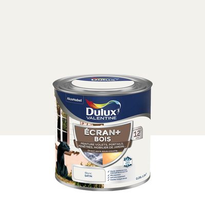 Peinture Ecran+ Bois  Satin Blanc 0,25 L - DULUX VALENTINE