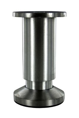 Pied de meuble rond inox diamètre 38 mm réglable 100 - 130 mm