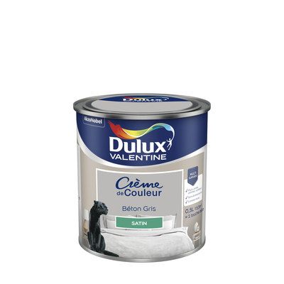 Peinture Crème de Couleur Béton Gris satin 500 ml - DULUX VALENTINE