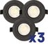 Lot de 3 spots encastrables GU10 fixe noir 380 lumens 4000k  - SAPHYR ARLUX