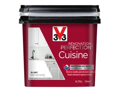 Peinture de rénovation cuisine blanc mat 750 ML V33