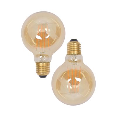 Lot de 2 ampoules G80 dimmable ambree E27 8W = 729 lumens blanc chaud - COREP