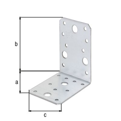 Equerres galvanisées 90 x 90 x 65 mm par 6 ALBERTS