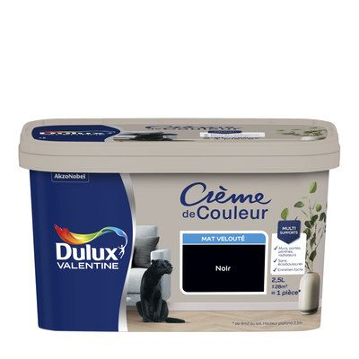 Peinture Crème de Couleur Noir mat 2,5 l - DULUX VALENTINE