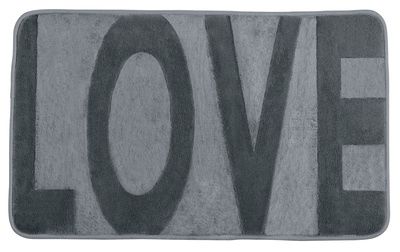 Tapis bains love gris 50 x 80 cm