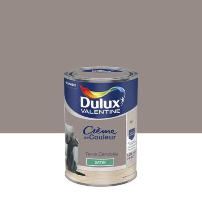 Peinture crème de couleur Dulux Valentine satin terre cendre 1,25L