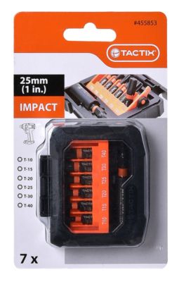 Embouts torx + porte-embout Impact par 7 Chantier TACTIX