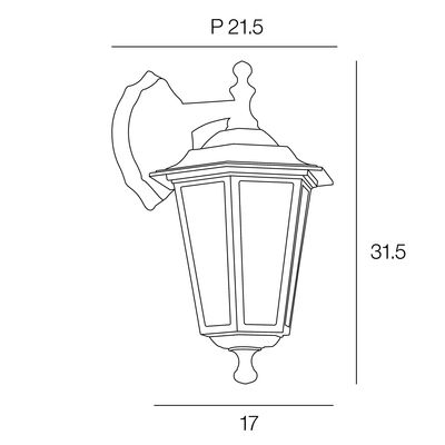 Applique extérieure descendante VALENCE Aluminium blanc IP 44 E 27 60 W - COREP