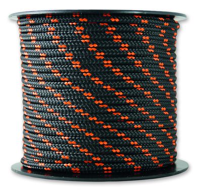 Corde tressée polyester/polyamide résistance 200 kg 3 mm 25 m noir et orange CHAPUIS