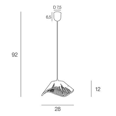 Suspension noir et naturel E27 15W Ø28 Sahara - COREP