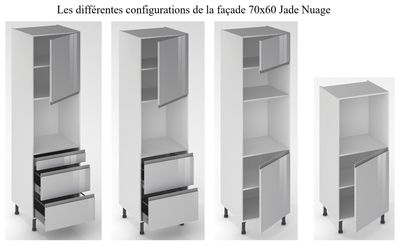 Porte pour meuble de cuisine Jade nuage 70 x 60 cm OFITRES