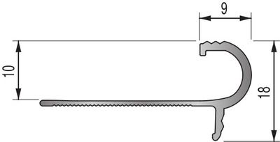 Nez de marche Florentin 10 mm aluminium anodisé naturel 2,50 m DINAC