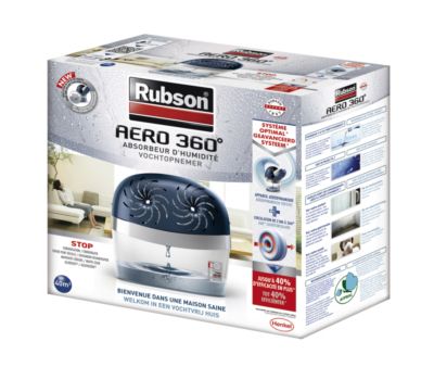 Absorbeur d'humidité Aéro 360° 40m² + 2 recharges RUBSON