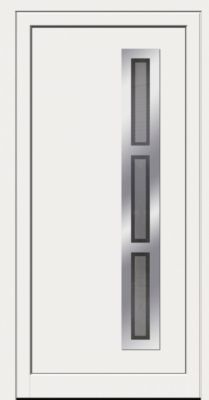 Porte d'entrée Manhattan poussant droite + insert inox 215 x 90 cm CLOSY