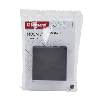 Poussoir 2 modules 6 A finition noire mat Mosaic LEGRAND