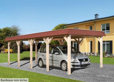 Carport simple -  615 en lamellé collé - 337 x 832 cm Livraison gratuite domicile WEKA