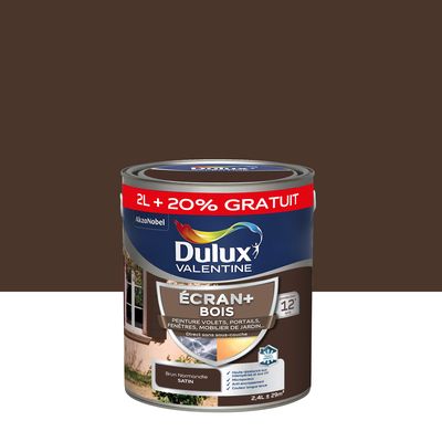 Peinture Ecran+ Bois  Satin Brun Normandie 2,4 L - DULUX VALENTINE