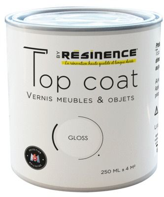 Résine de protection meubles et boiseries Top Coat brillant gloss 250 ml RESINENCE